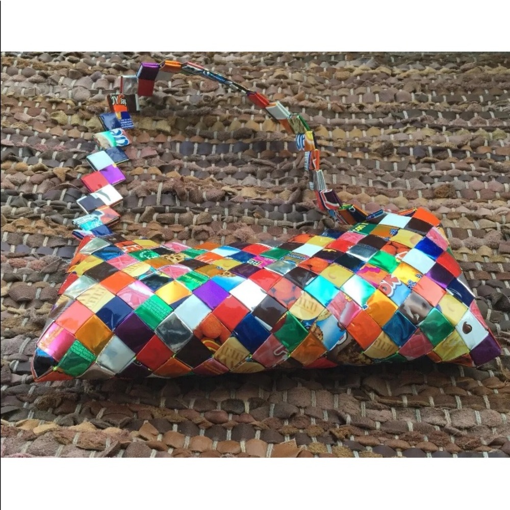 Y2k Girl’s Mexican Candy Wrappers Upcycled Women’s Handbag Handmade Recycled - Picture 6 of 12